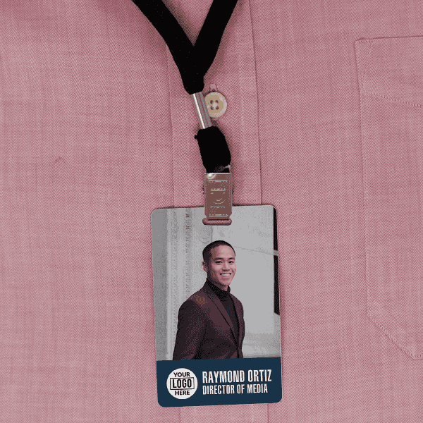 Modern Logo Full Color Photo ID Badge Front