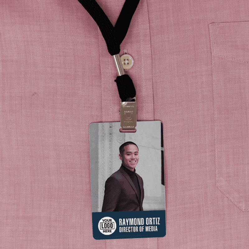 Modern Logo Full Color Photo ID Badge Front