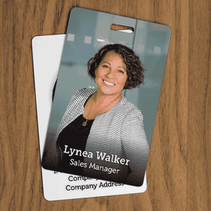 Modern Full Color Photo ID Badge with Bar Code Lifestyle