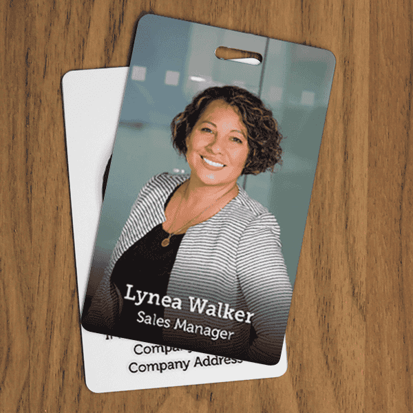 Modern Full Color Photo ID Badge with Bar Code Lifestyle