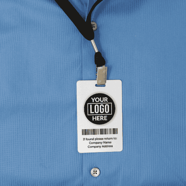 Modern Full Color Photo ID Badge with Bar Code Back