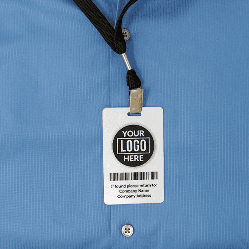 Modern Full Color Photo ID Badge with Bar Code Back