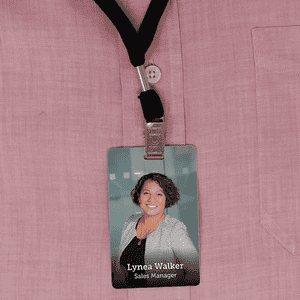 Modern Full Color Photo ID Badge with Bar Code Front