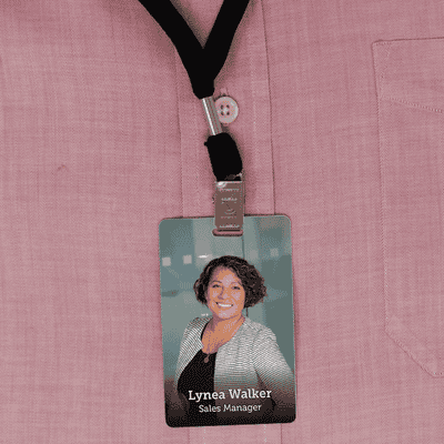 Modern Full Color Photo ID Badge with Bar Code - alternate view