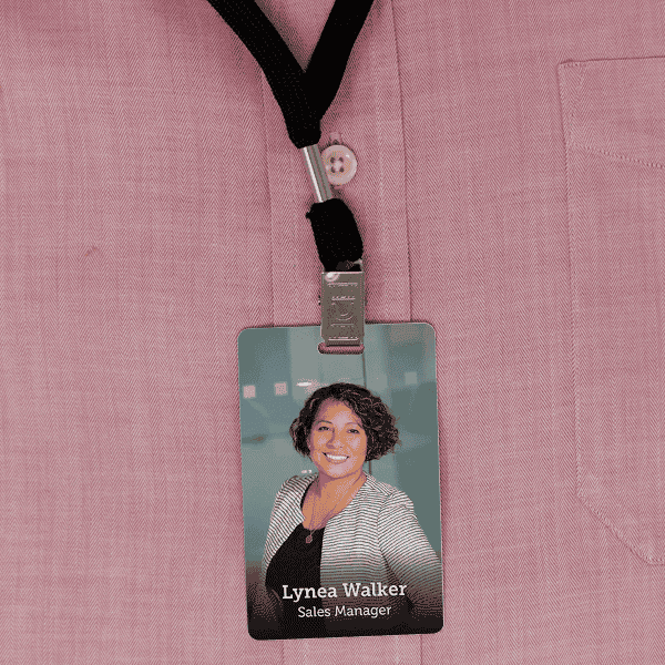 Modern Full Color Photo ID Badge with Bar Code Front