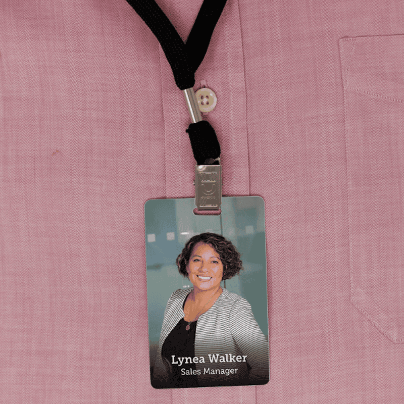 Modern Full Color Photo ID Badge with Bar Code Front