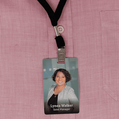 Modern Full Color Photo ID Badge with Bar Code - alternate view