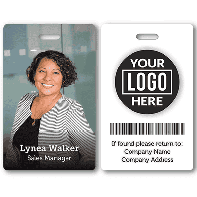 Modern Full Color Photo ID Badge with Bar Code