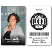 Modern Full Color Photo ID Badge with Bar Code