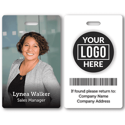 Modern Full Color Photo ID Badge with Bar Code