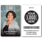 Modern Full Color Photo ID Badge with Bar Code