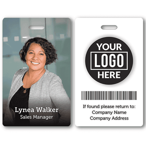 Modern Full Color Photo ID Badge with Bar Code