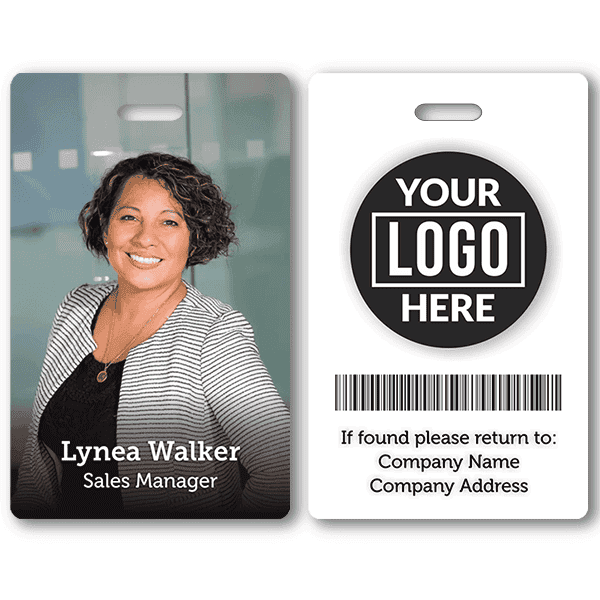 Modern Full Color Photo ID Badge with Bar Code