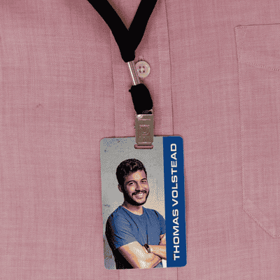 Modern Logo Full Color Photo ID Badge - alternate view