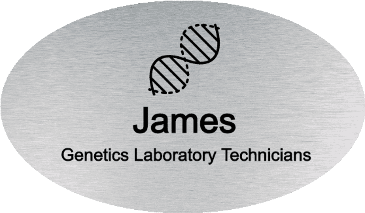 Genetics Labatory Technicians Oval Name Badge