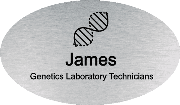 Genetics Laboratory Technicians Oval Name Tag 