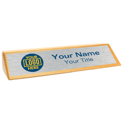Genuine Wood Desk Wedge with Optional Logo - alternate view