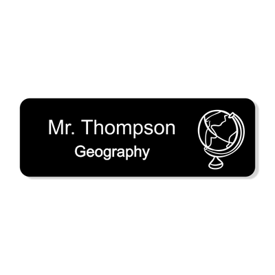 School Geography Rectangle 2 Line Name Badge