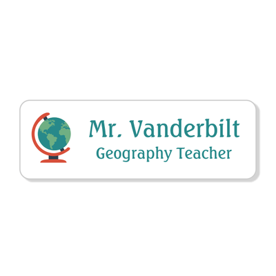 Geography Rectangle 2 Line Name Badge