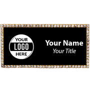 Gold and Black Bling Name Tag