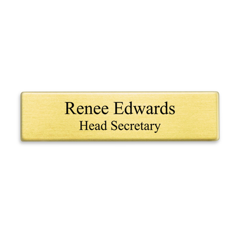 Gold Military Style Name Tag - Two Line