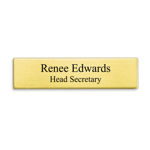 Gold Military Style Two Line Name Tag