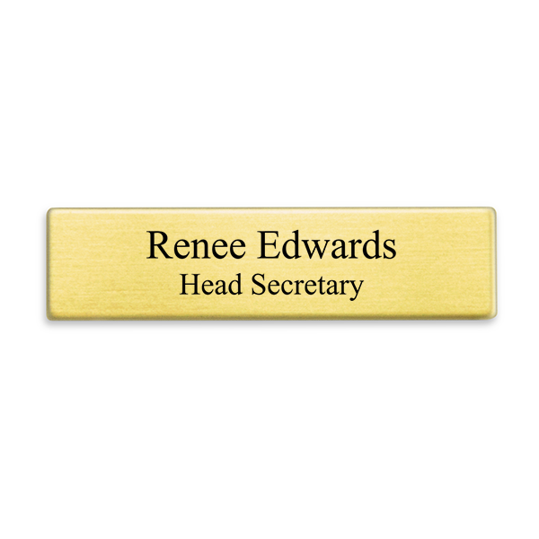 Gold Military Style Two Line Name Tag