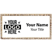 Gold and White Bling Name Tag