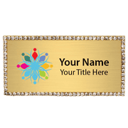 Rhinestone Full Color Magnetic Name Badges