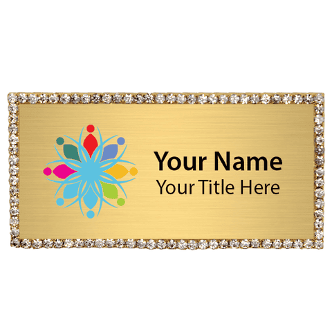 Rhinestone Full Color Magnetic Name Badges