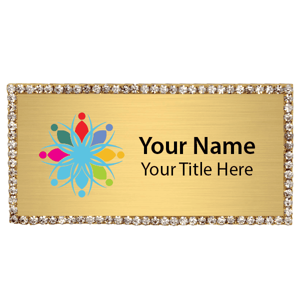 Rhinestone Full Color Magnetic Name Badges