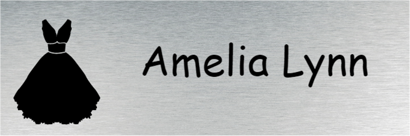Gown 1 Line Rectangle Bridal Boutique Name Tag