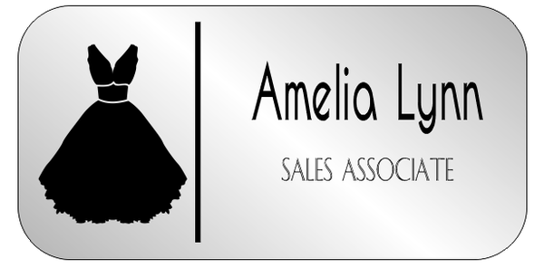 Dress 2 Line Rectangle Name Tag
