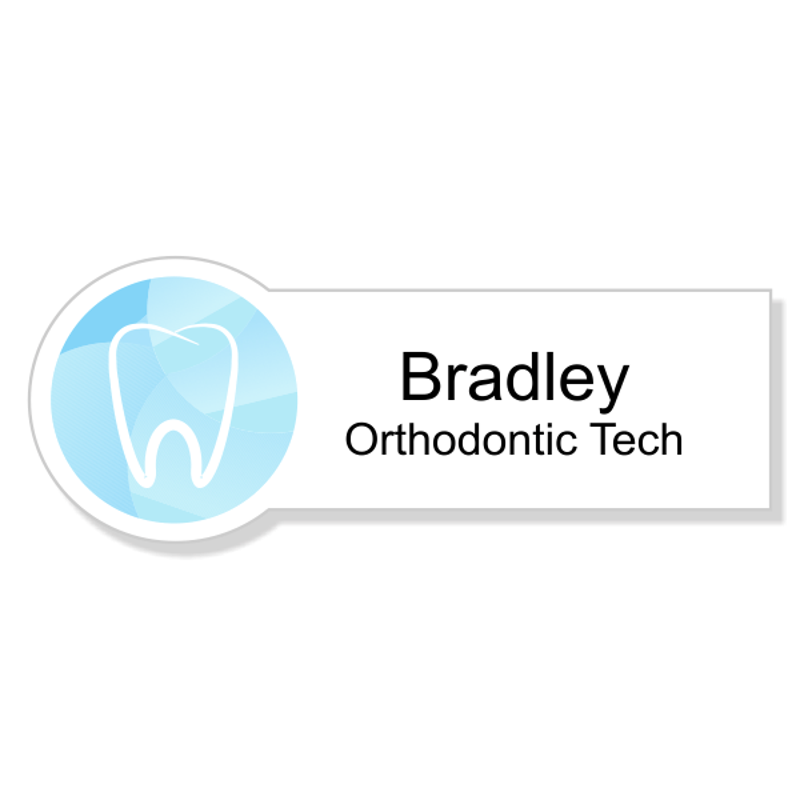 Gradient Tooth Orthodontist Dentist Name Tag
