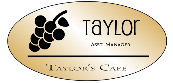 Grapes Restaurant Oval Name Tag