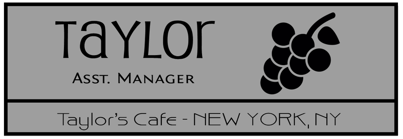 Rectangle 3 Line Healthy Restaurant Name Badge A