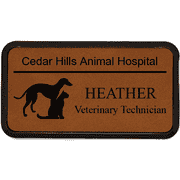 Dog with Cat Veterinary Leatherette Name Tag