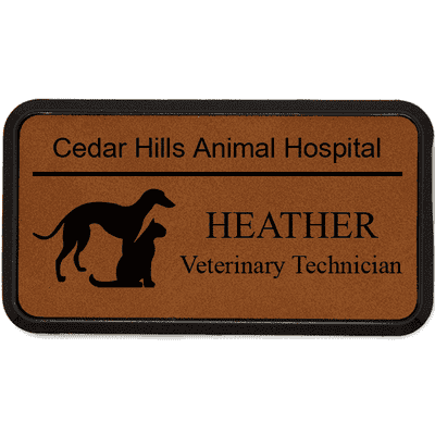 Greyhound With Cat Veterinary Leatherette Name Tag