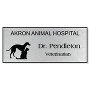 Dog with Cat Veterinary Rectangle Name Tag