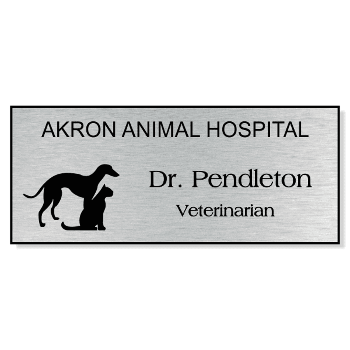 Greyhound With Cat Without Line Veterinary Name Tag