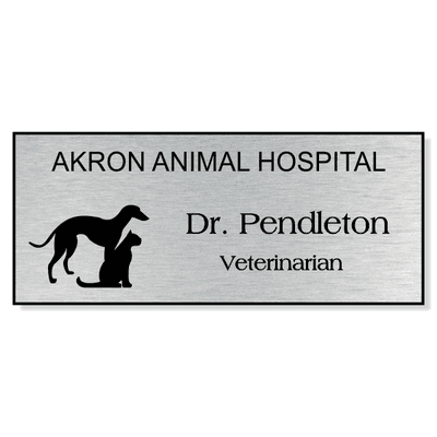 Veterinary Rectangle 3 Line Name Badge A