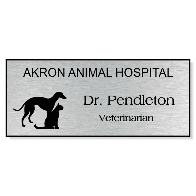 Greyhound With Cat Without Line Veterinary Name Tag