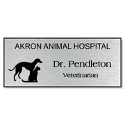 Dog with Cat Veterinary Rectangle Name Tag