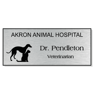 Veterinary Rectangle 3 Line Name Badge A