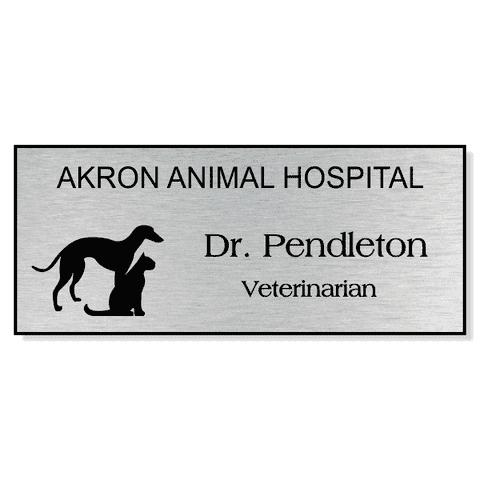Dog with Cat Veterinary Rectangle Name Tag
