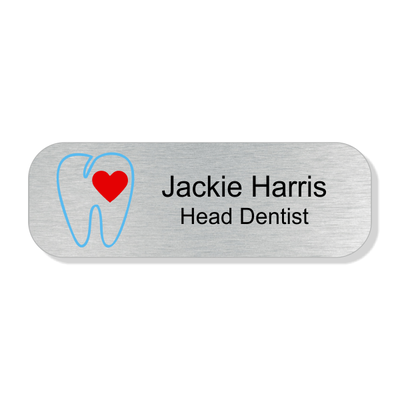 Heart Tooth Dentist Name Tag