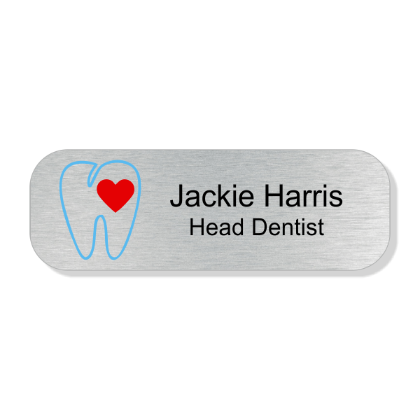 Heart Tooth Dentist Name Tag