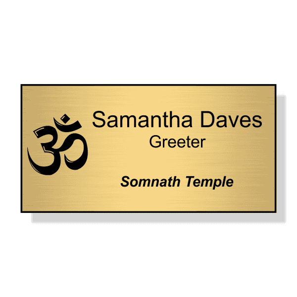 Hindu Faith Engraved Large Rectangle Name Tag