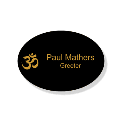 Hindu Faith Engraved Name Tag - Oval
