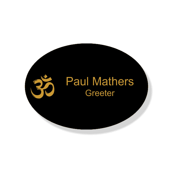 Hindu Faith Engraved Oval Name Tag